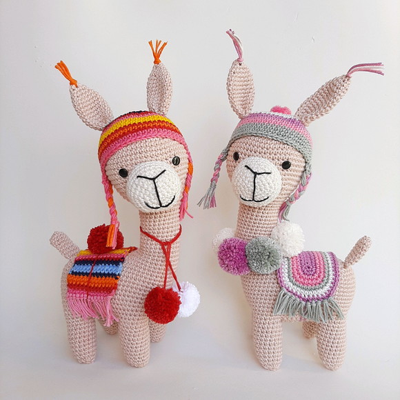 Dupla Lhama de crochê Amigurumi - Imagem 5