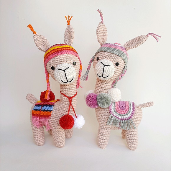Dupla Lhama de crochê Amigurumi - Imagem 3