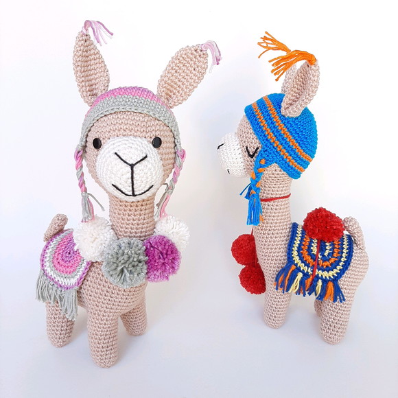 Dupla Lhama de crochê Amigurumi - Imagem 2