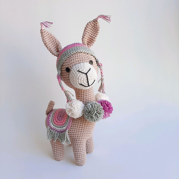 Dupla Lhama de crochê Amigurumi - Imagem 4