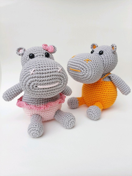 Hipopótamo Amigurumi Crochê (unidade) - Imagem 3