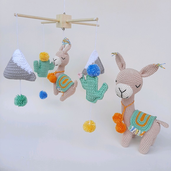 Kit Mobile lhama Crochê Amigurumi - Imagem 4