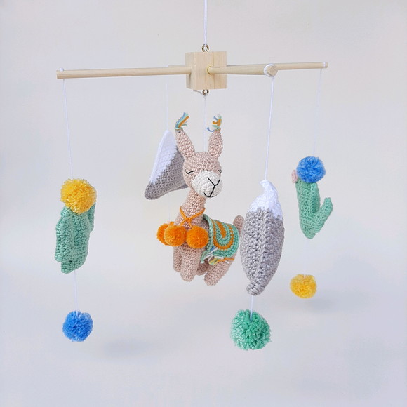 Kit Mobile lhama Crochê Amigurumi - Imagem 3
