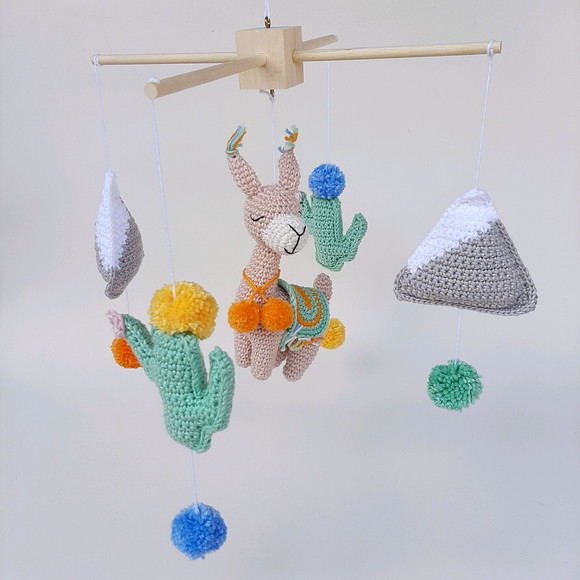 Kit Mobile lhama Crochê Amigurumi - Imagem 2