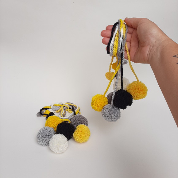 Kit Prendedor de cortina Pompom Crochê - Imagem 5