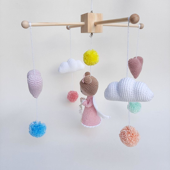 Mobile de Berço Anjinha Amigurumi Crochê - Imagem 4