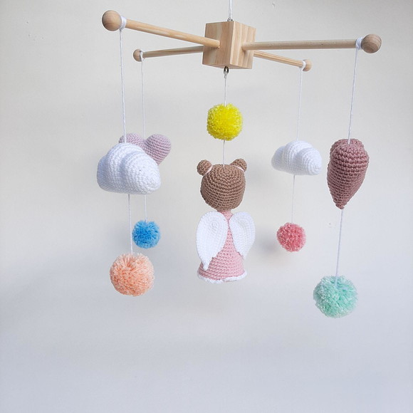 Mobile de Berço Anjinha Amigurumi Crochê - Imagem 3