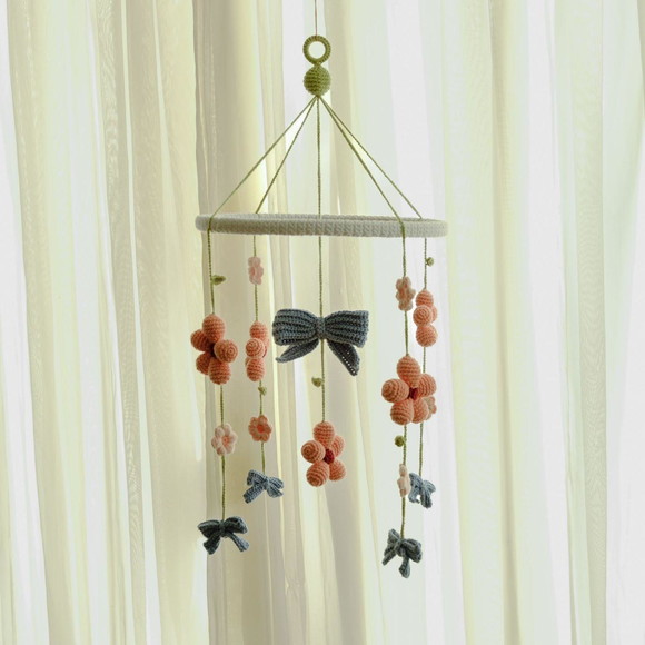Mobile de Berço Flores e Laços Amigurumi Crochê - Imagem 5