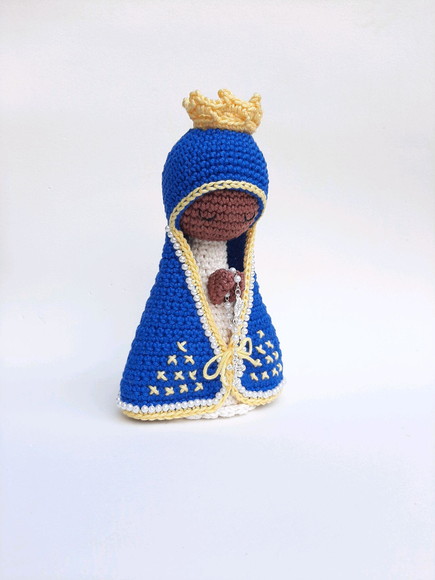 Nossa Senhora Aparecida de Crochê Amigurumi Santinha - Imagem 2