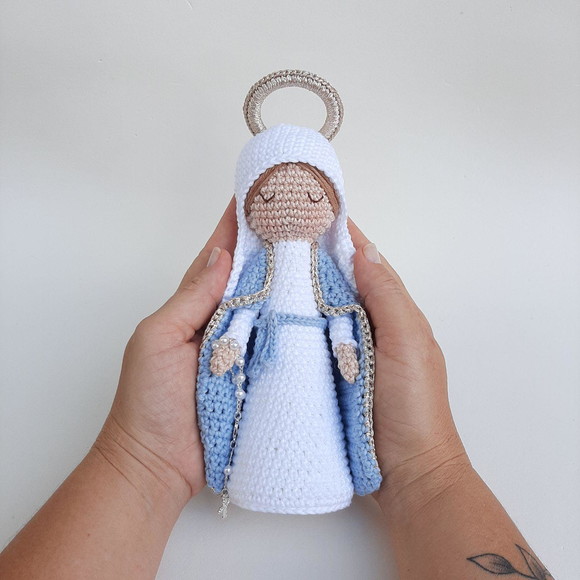 Nossa Senhora das Graças + Terço Crochê - Amigurumi - Imagem 5