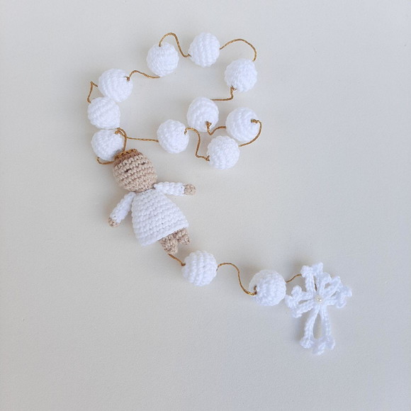 Nossa Senhora das Graças + Terço Crochê - Amigurumi - Imagem 3