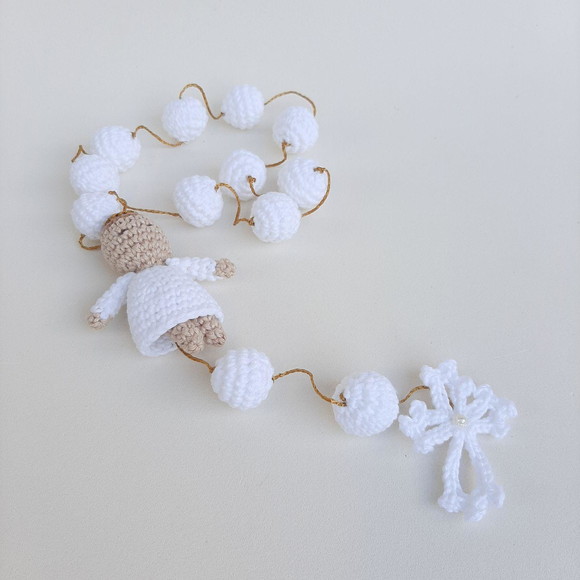 Nossa Senhora das Graças + Terço Crochê - Amigurumi - Imagem 4