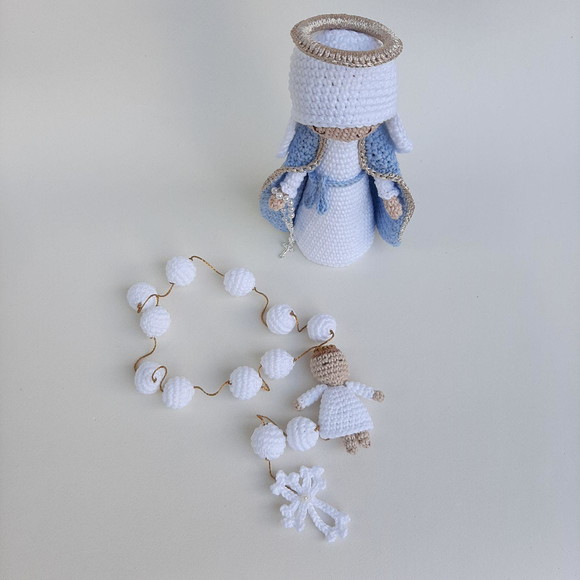 Nossa Senhora das Graças + Terço Crochê - Amigurumi - Imagem 2