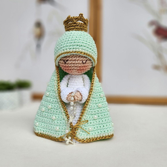 Nossa Senhora de Crochê Amigurumi Santinha - Imagem 3
