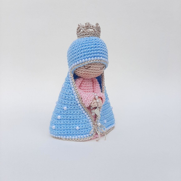 Nossa Senhora de Crochê Amigurumi Santinha - Imagem 4