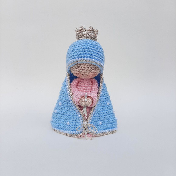 Nossa Senhora de Crochê Amigurumi Santinha - Imagem 5