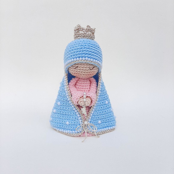Nossa Senhora de Crochê Amigurumi Santinha