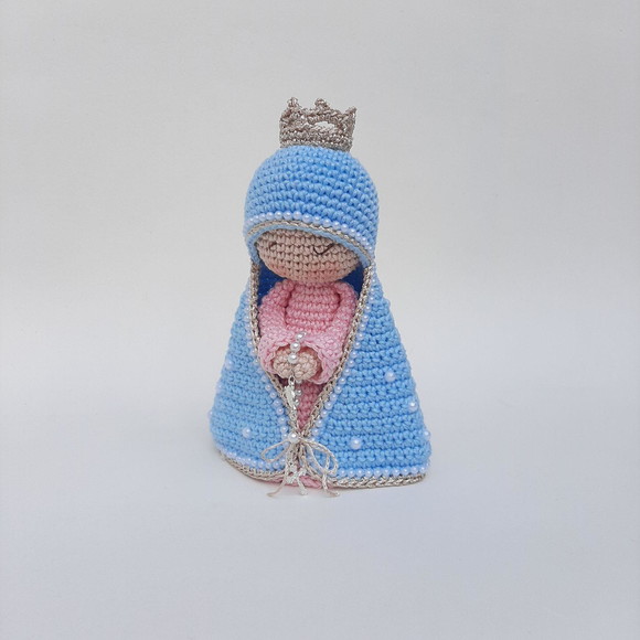 Nossa Senhora de Crochê Amigurumi Santinha - Imagem 3