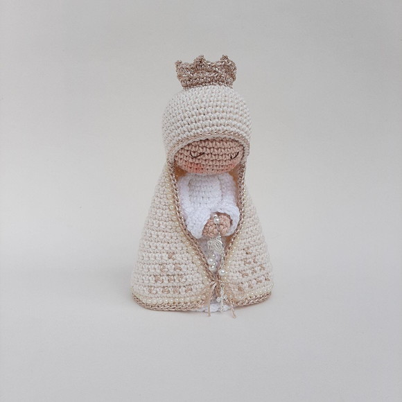 Nossa Senhora de Crochê Amigurumi Santinha - Imagem 2