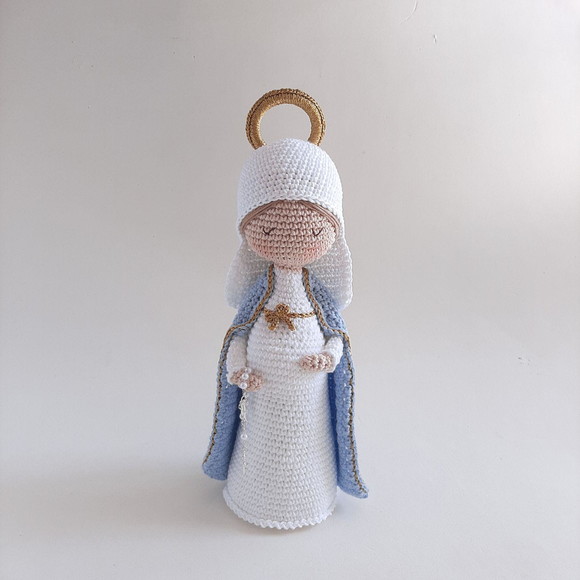 Nossa Senhora do Ó Maria Grávida de Crochê Amigurumi - Imagem 2