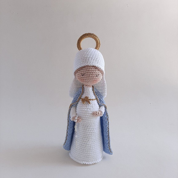 Nossa Senhora do Ó Maria Grávida de Crochê Amigurumi - Imagem 3