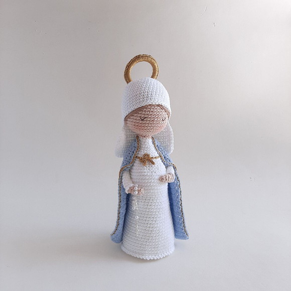 Nossa Senhora do Ó Maria Grávida de Crochê Amigurumi