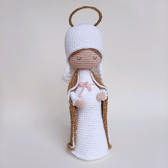 Nossa Senhora do Ó Maria Grávida de Crochê Amigurumi - Imagem 2