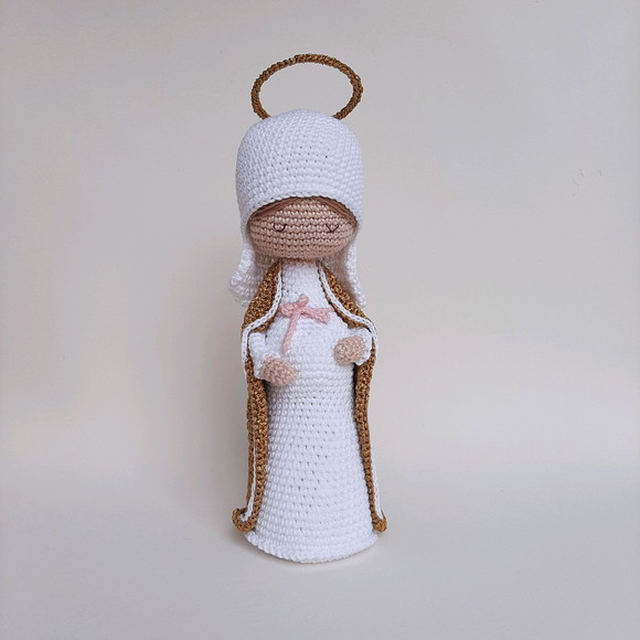 Nossa Senhora do Ó Maria Grávida de Crochê Amigurumi - Imagem 3
