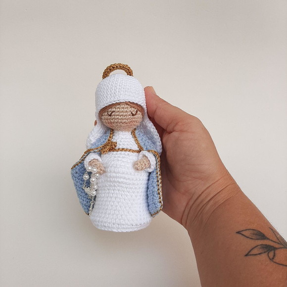 Nossa Senhora do Ó, Maria Gravida de Crochê Amigurumi - Imagem 4