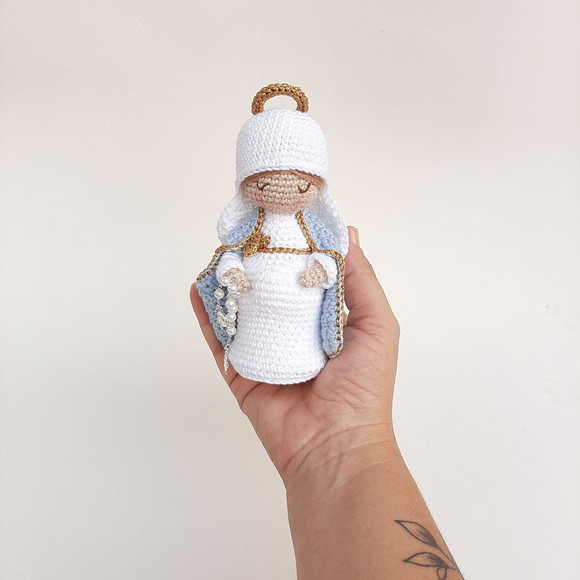 Nossa Senhora do Ó, Maria Gravida de Crochê Amigurumi - Imagem 3