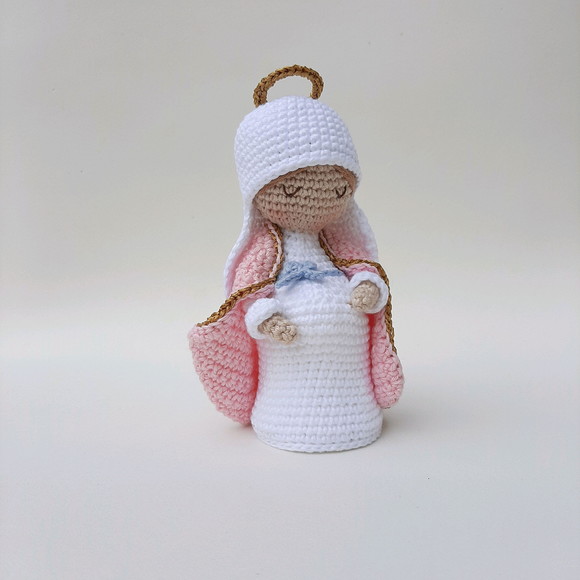 Nossa Senhora do Ó, Maria Gravida de Crochê Amigurumi - Imagem 2
