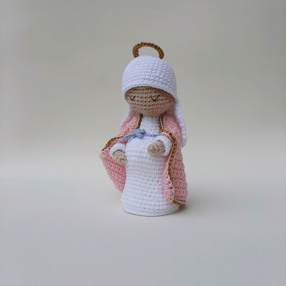 Nossa Senhora do Ó, Maria Gravida de Crochê Amigurumi - Imagem 3