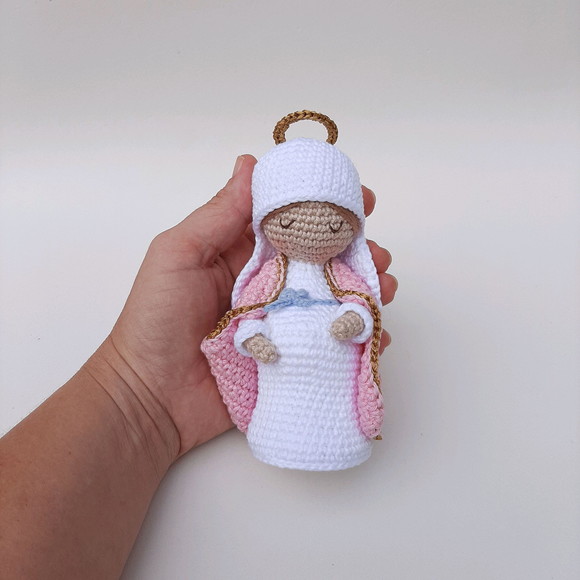 Nossa Senhora do Ó, Maria Gravida de Crochê Amigurumi - Imagem 4