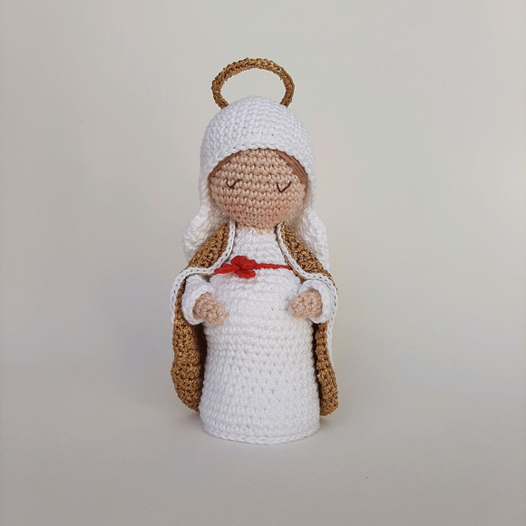 Nossa Senhora do Ó, Maria Grávida de Crochê Amigurumi - Imagem 3