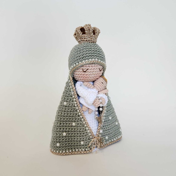 Nossa Senhora e Menino Jesus Crochê Amigurumi - Imagem 3