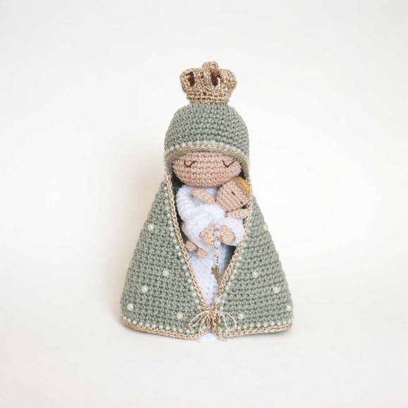 Nossa Senhora e Menino Jesus Crochê Amigurumi - Imagem 5