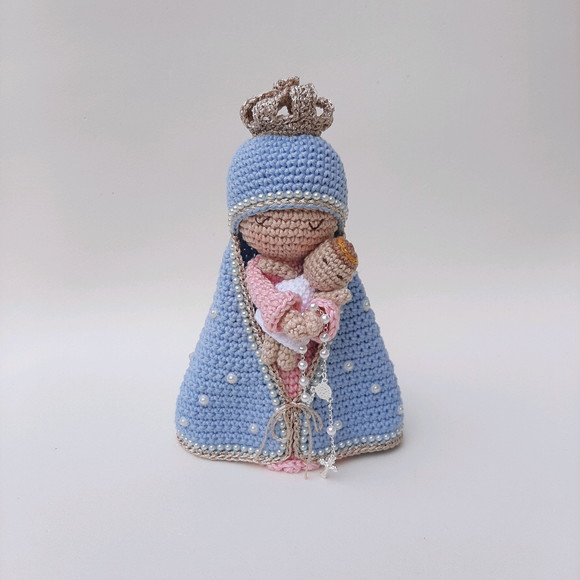 Nossa Senhora e Menino Jesus Crochê Amigurumi - Imagem 2