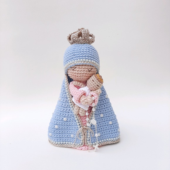 Nossa Senhora e Menino Jesus Crochê Amigurumi