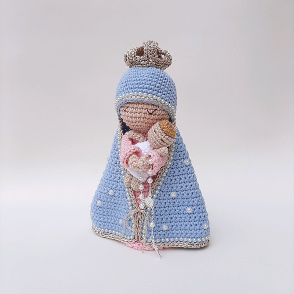 Nossa Senhora e Menino Jesus Crochê Amigurumi - Imagem 4