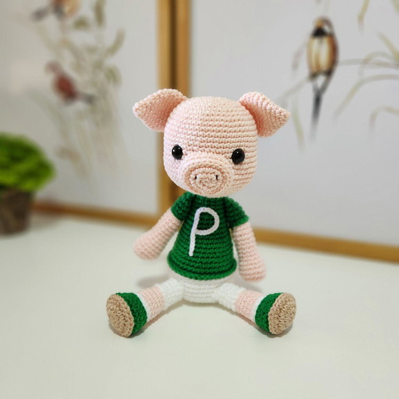 Porquinho Palmeirense Amigurumi Crochê