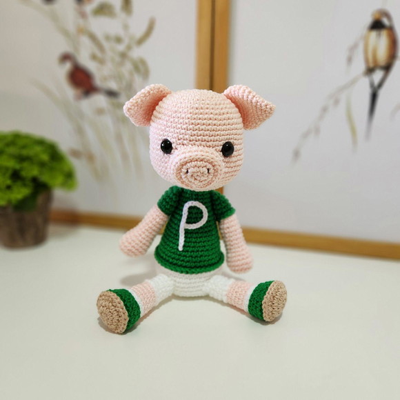 Porquinho Palmeirense Amigurumi Crochê - Imagem 2