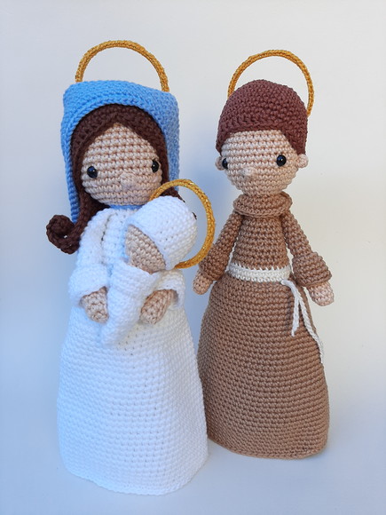 Sagrada Família Amigurumi Crochê Presépio - Imagem 4
