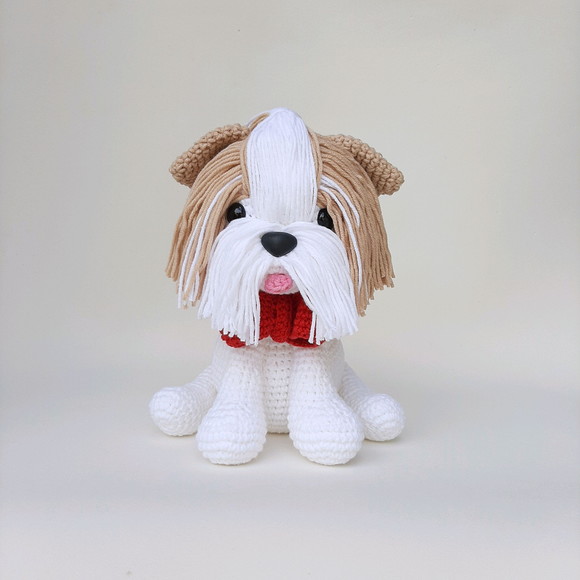 Shihtzu Cãozinho de Crochê Amigurumi - Imagem 2