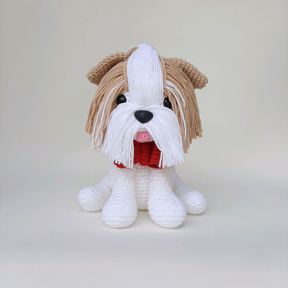 Shihtzu Cãozinho de Crochê Amigurumi - Imagem 3