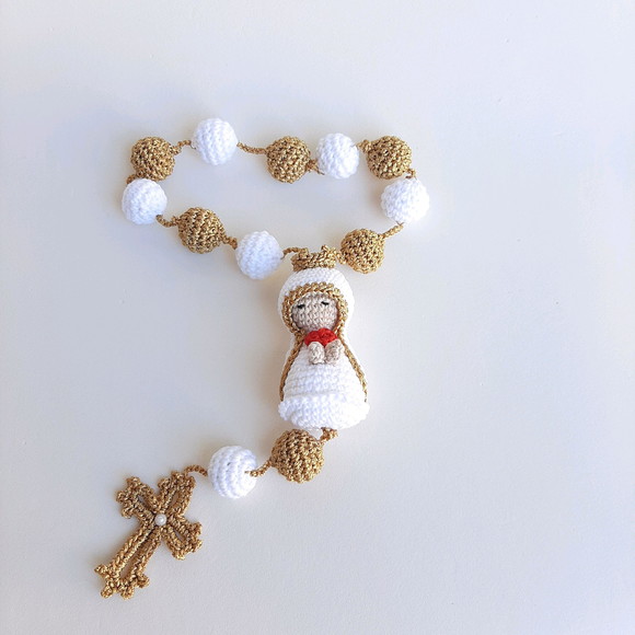 Terço De Crochê Nossa Senhora de Fátima