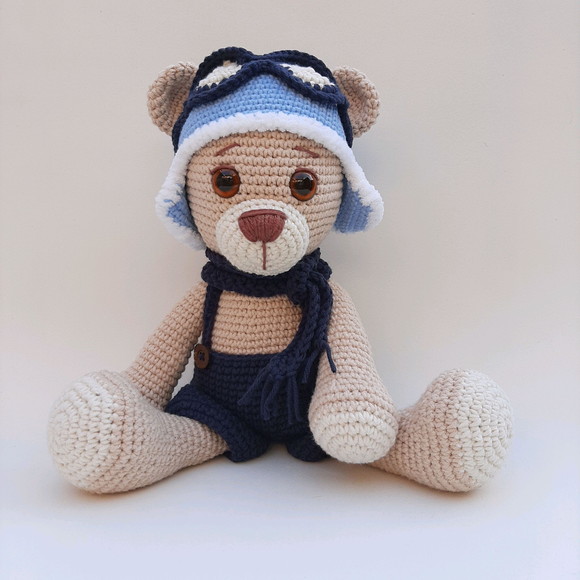 Ursinho Aviador de Crochê Amigurumi - Imagem 3
