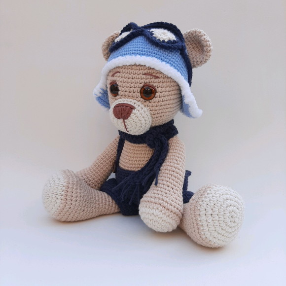 Ursinho Aviador de Crochê Amigurumi - Imagem 5