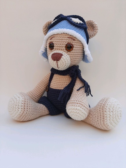 Ursinho Aviador de Crochê Amigurumi - Imagem 4