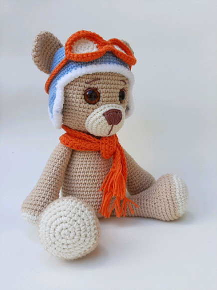 Ursinho Aviador de Crochê Amigurumi - Imagem 2
