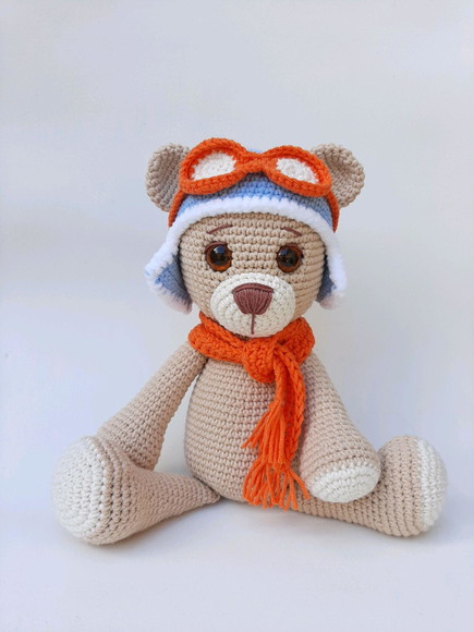 Ursinho Aviador de Crochê Amigurumi - Imagem 5